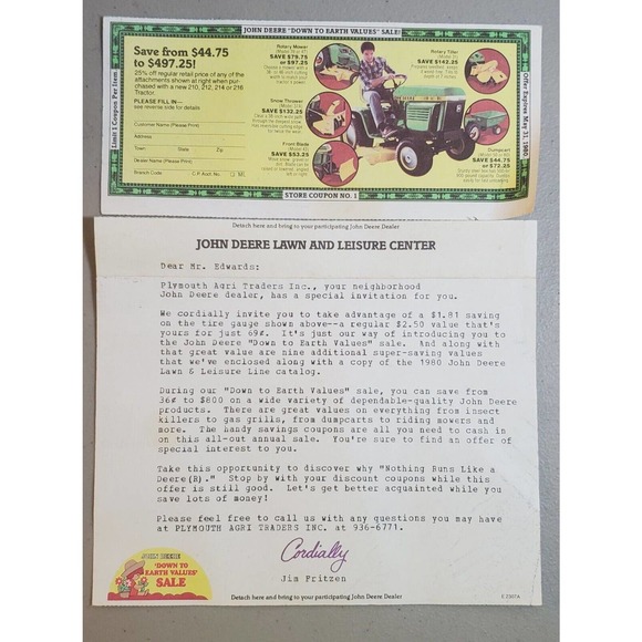 Sales Brochure for 1980 John Deere Lawn and Garden Products - Picture 13 of 13